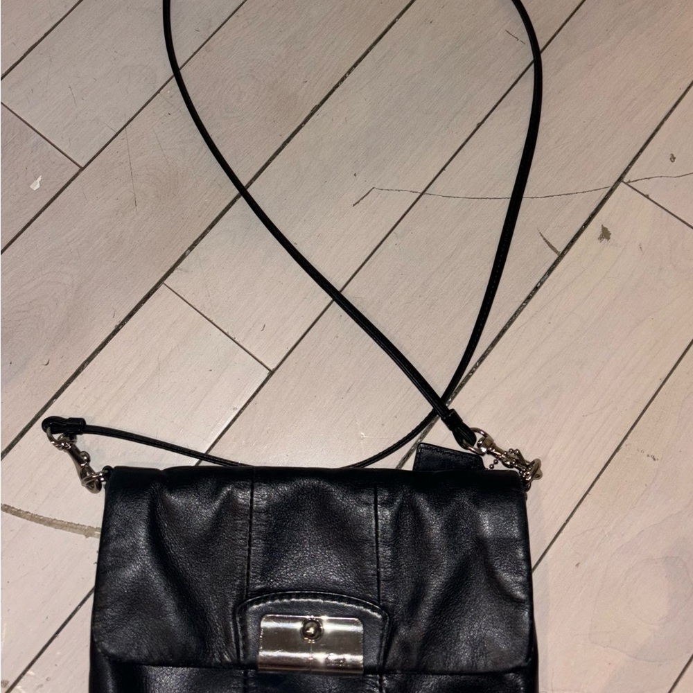 Coach Black Crossbody Bag with Leather Finish